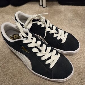 Puma Navy Suede Sneakers